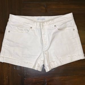 White jean shorts